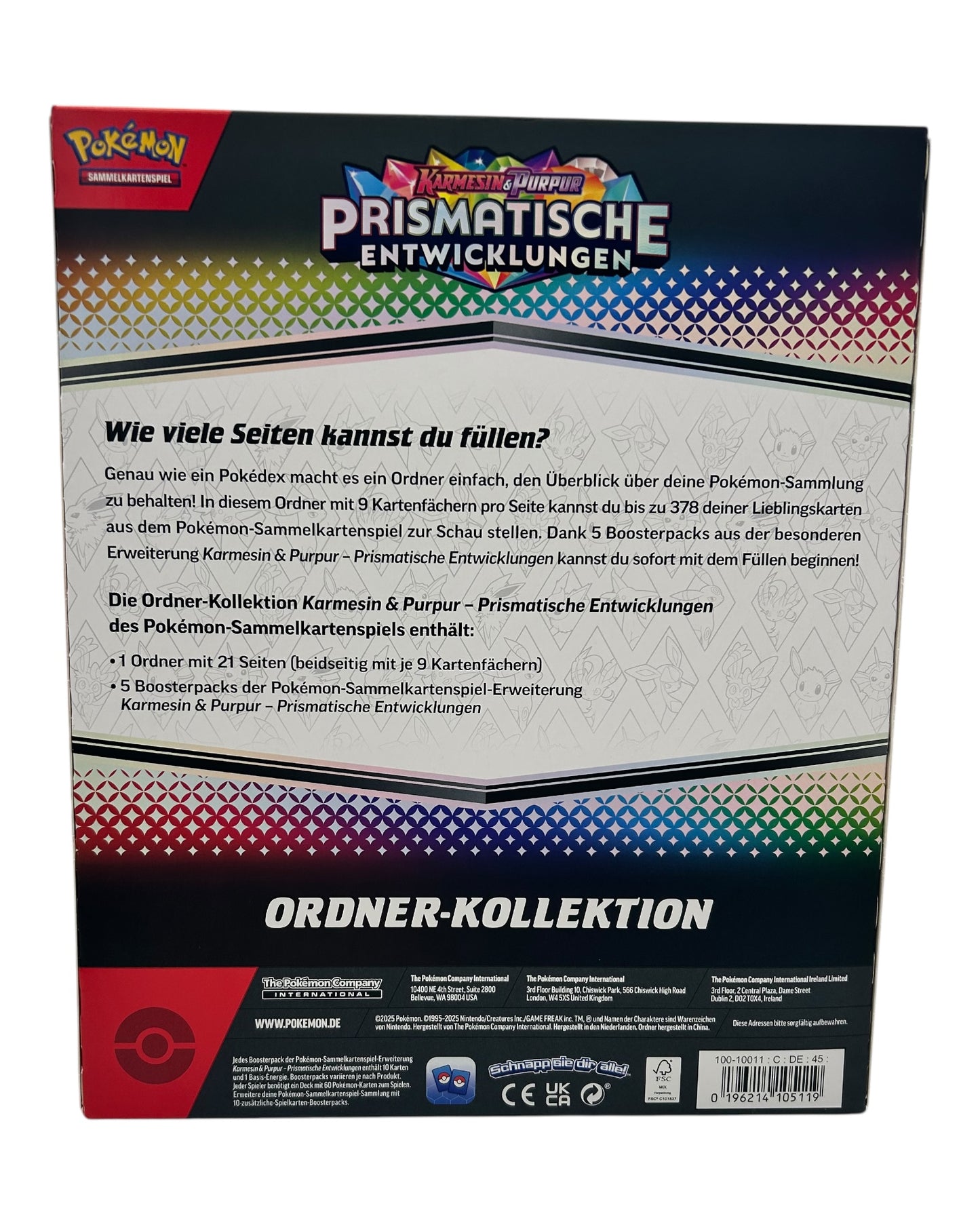 Pokemon Prismatische Entwicklungen Ordner Kollektion KP8.5 DE