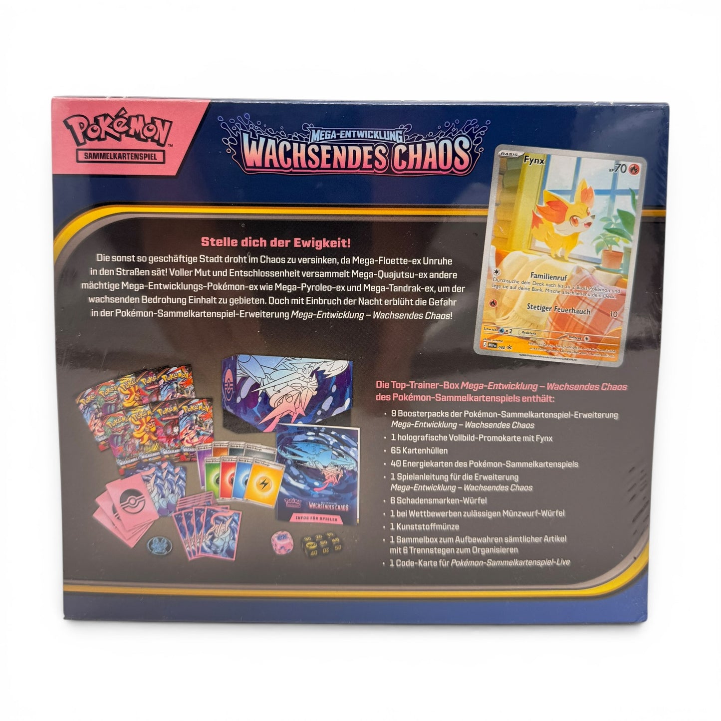 Pokémon TCG: Mega-Entwicklung – Wachsendes Chaos | Top-Trainer-Box (DE)