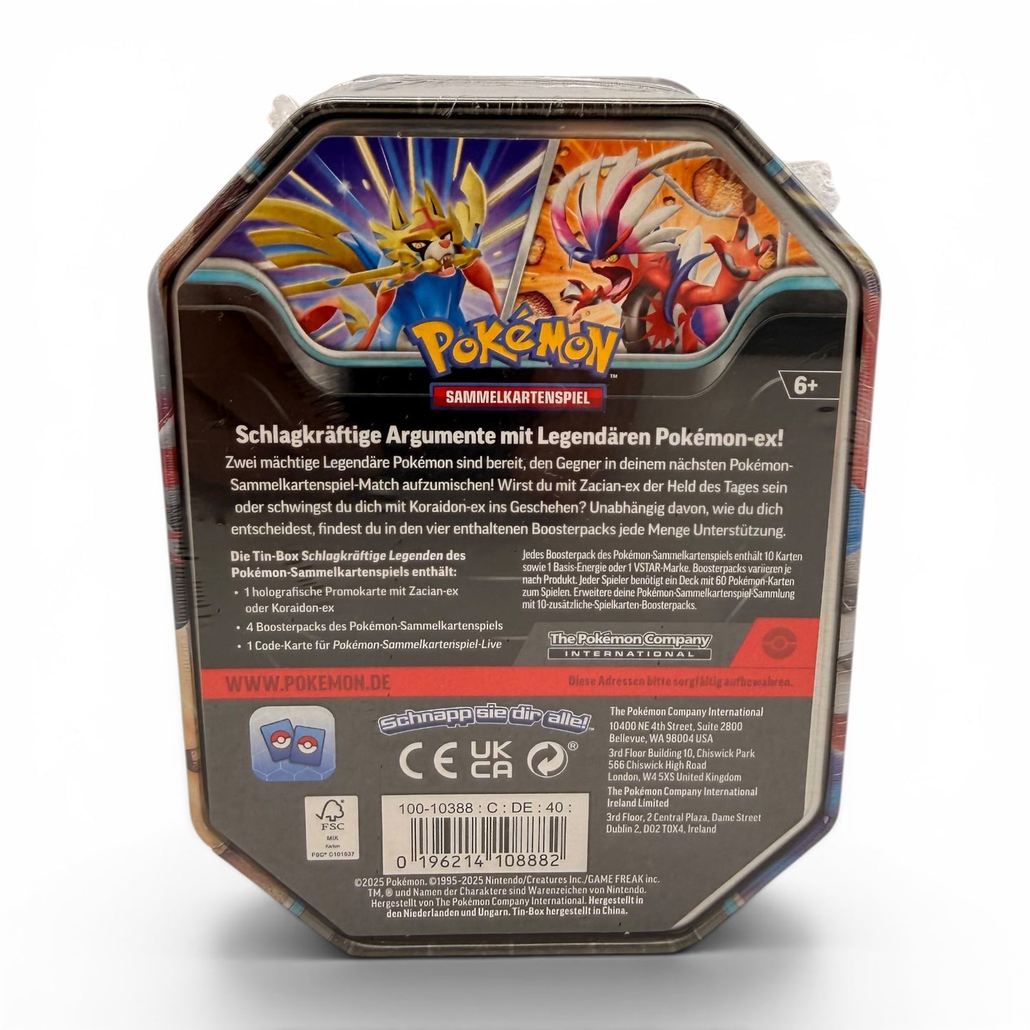 Pokémon Tin-Box Schlagkräftige Legenden – Zacian-ex DE