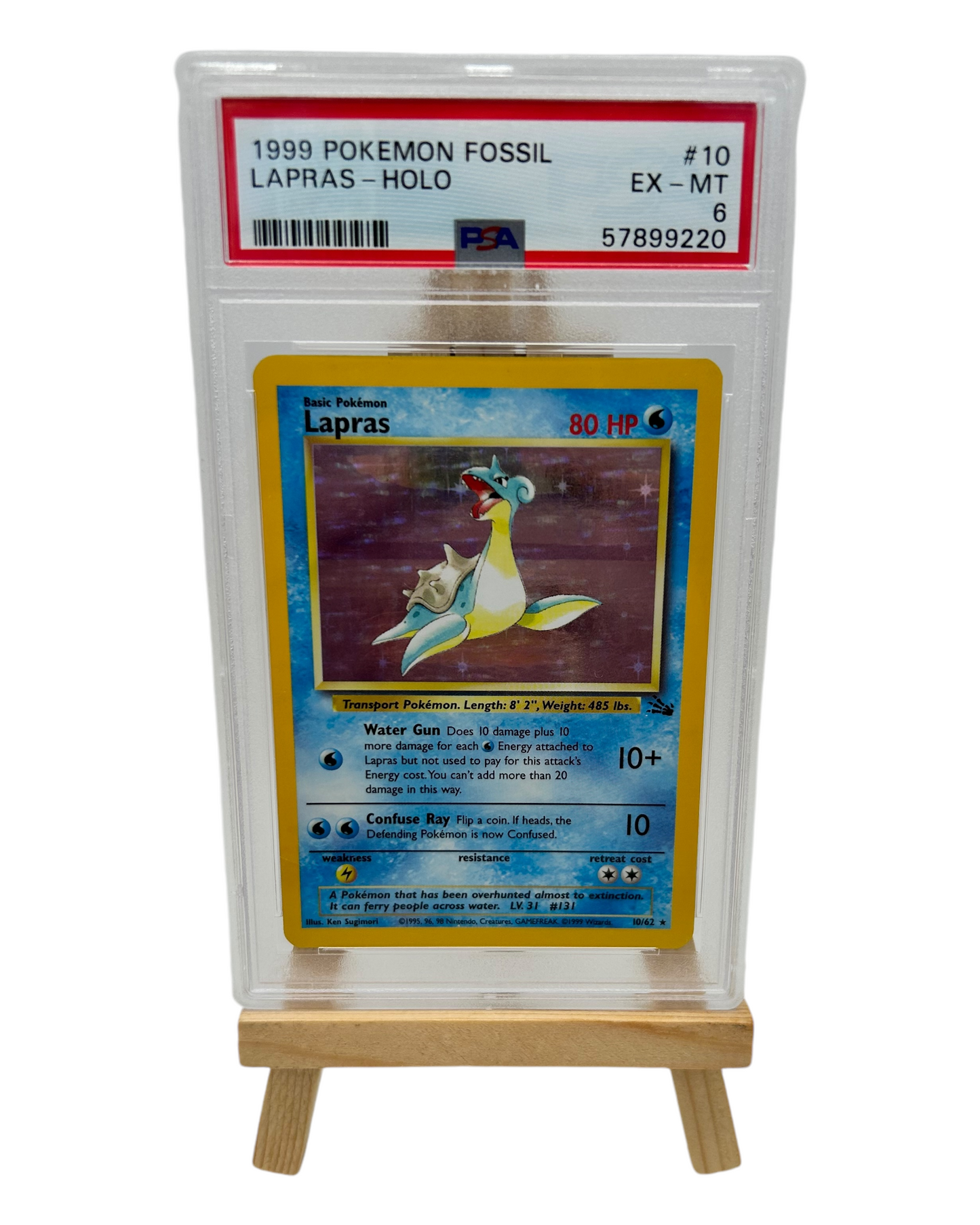 Lapras - Holo - Fossil (1999) - PSA 6 EX/MT