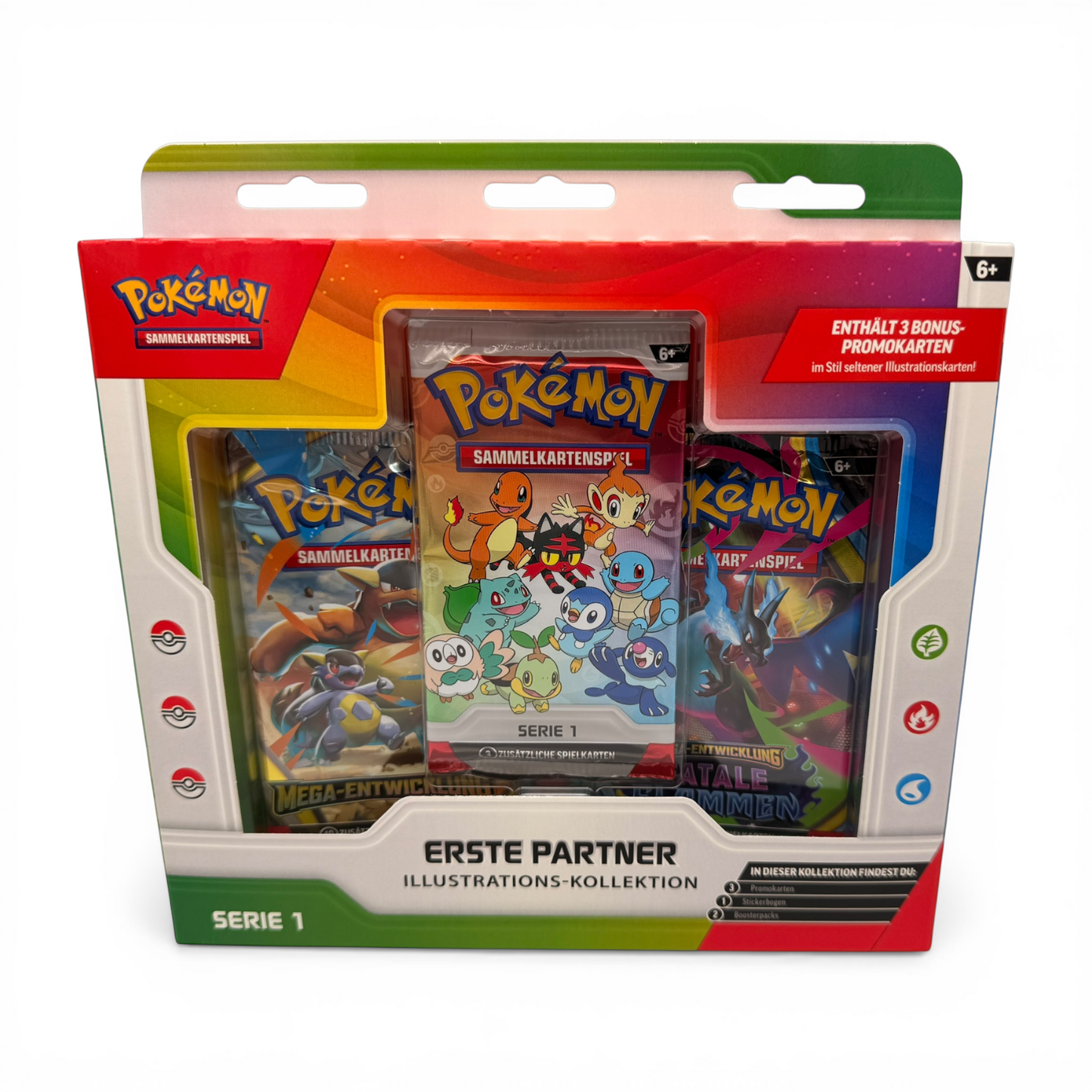 Pokémon Sammelkartenspiel Erste Partner Illustrations-Kollektion Serie 1 (DE) – Verpackung Vorderseite