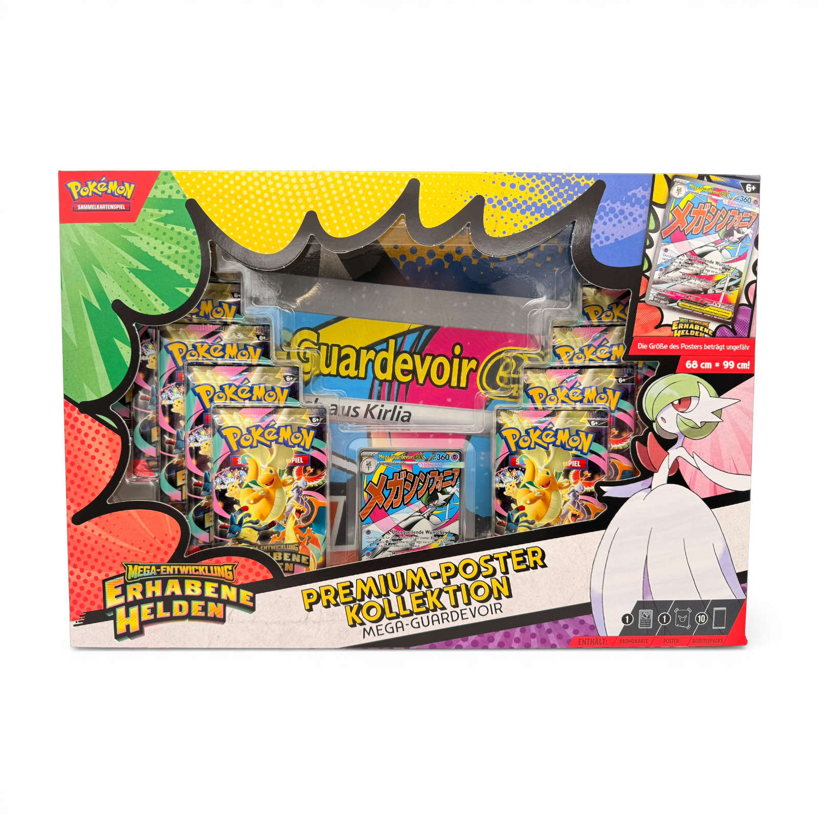 Pokémon TCG Erhabene Helden Premium-Poster-Kollektion – Mega-Gardevoir-ex  (Deutsch), inkl. Poster & Boosterpacks