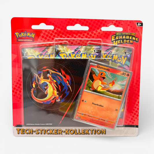 Tech-Sticker-Kollektion Erhabene Helden DE – Glumanda / Mega-Glurak Y